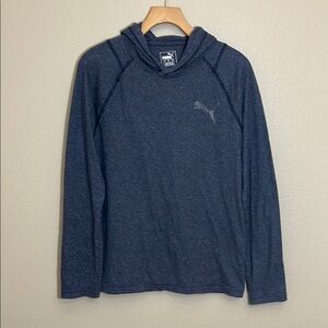 Puma Men's Blue Hoodie Long Sleeve Shirt